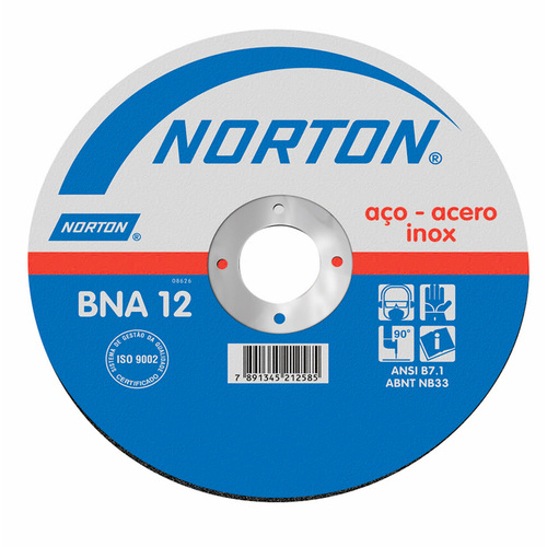 Disco de Corte para Inox 115 X 1,6 X 22 Mm - Bna12 - Norton