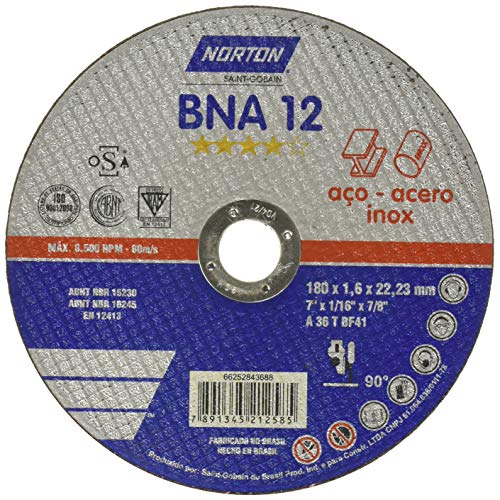 Disco de Corte para Inox 178 X 1,6 X 22 Mm - BNA12