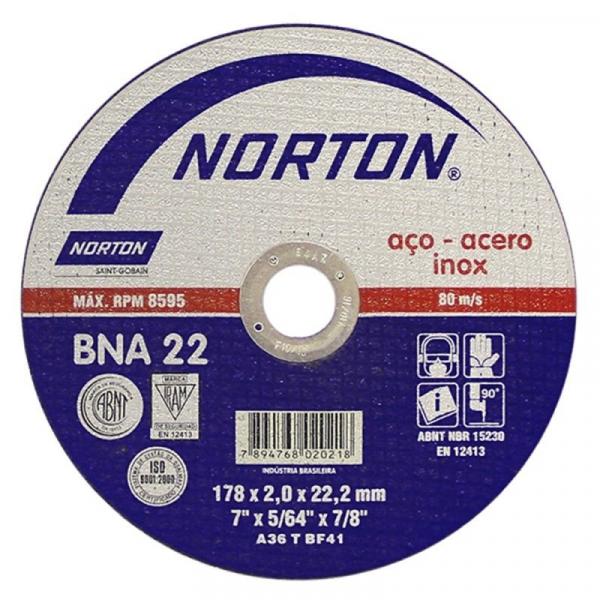 Disco de Corte para Inox 7" X 2.0mm X 7/8" BNA22 - Norton