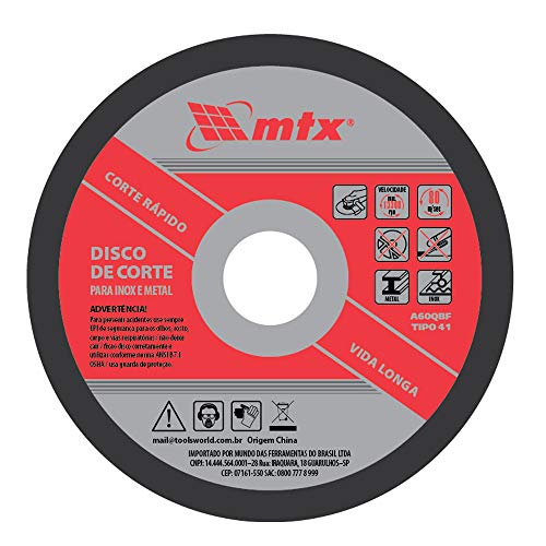 Disco de Corte para Inox e Metal, 115 X 1, 0 X 22 Mm Mtx