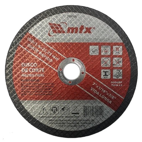 Disco de Corte para Metal 180X1,6X22Mm Mtx