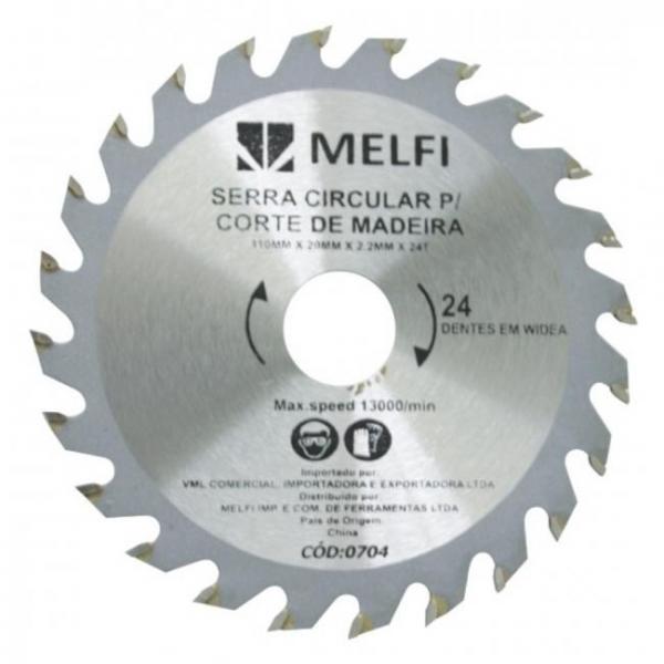 Disco de Corte Widea P/ Serra Circular Madeira 4.3/8" X 20,0mm 24 Dentes* - Melfi