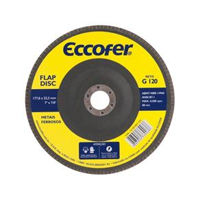 Disco de Desbaste e Acabamento Flap-Disc Reto 7 Grão 40 Costado de Fibra Eccofer