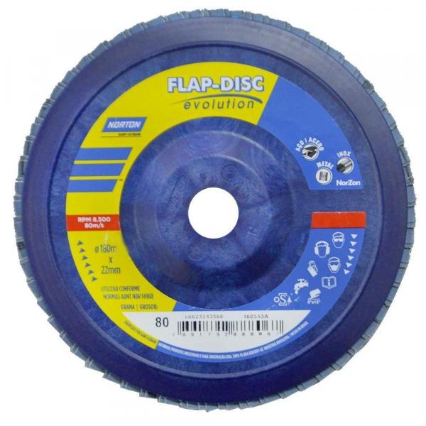 Disco de Lixa Flap Disc Reto 7" - R822 (80) - Norton