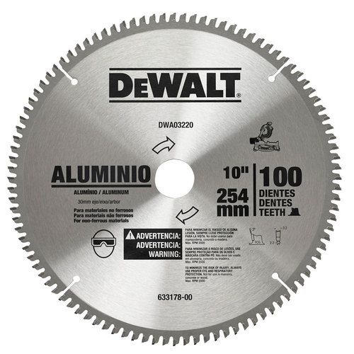 Disco de Serra 10" 100 Dentes para Alumínio Dewalt
