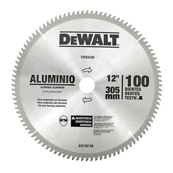 Disco de Serra Circular de 12 Pol. para Alumínio/Madeira - 100 Dentes - DEWALT-DW03240
