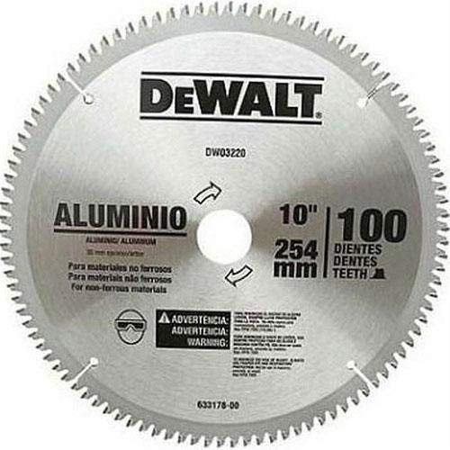 Disco de Serra Circular de 10 Pol. para Alumínio/Madeira - 100 Dentes-DEWALT-DW03220