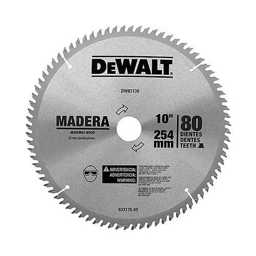 Disco de Serra Circular de 10 Pol. para Madeira - 80 Dentes-DEWALT-DW03130