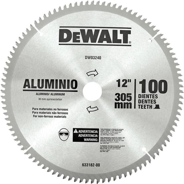 Disco de Serra para Alumínio 12'' 300mm 100 Dentes Dewalt