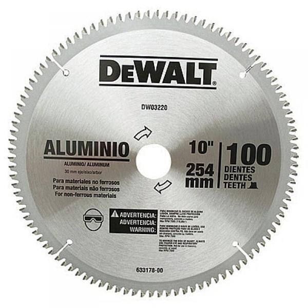 Disco de Serra para Alumínio 10" com 100 Dentes - DW03220 - Dewalt