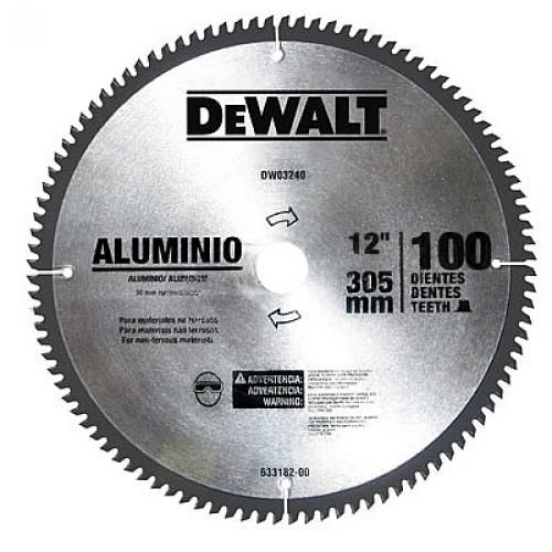 Disco de Serra para Alumínio/Madeira 12 X 30 X 100 Dentes - Dw-03240 - Dewalt