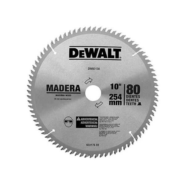 Disco de Serra para Madeira 10" 80 Dentes Dewalt DW3130