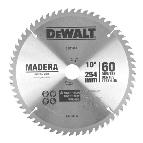 Disco de Serra para Madeira 10" com 60 Dentes DW03120 DEWALT