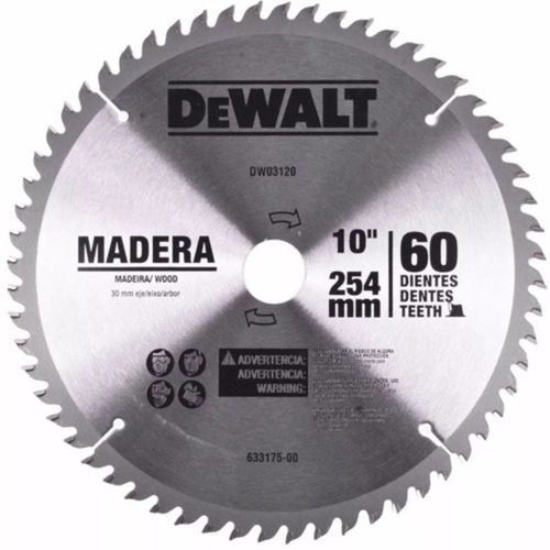 Disco de Serra para Madeira 10" X 30 Mm X 60 Dentes - Dewalt