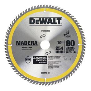 Disco de Serra para Madeira 10" X 30 Mm X 80 Dentes - Dewalt