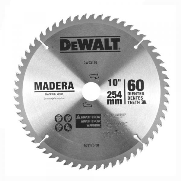 Disco de Serra para Madeira 10 X 30 X 60 Dentes - Dw-03120 - Dewalt
