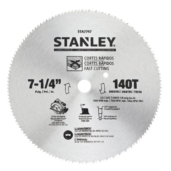 Disco de Serra para Madeira 7-1/4" 184mm 140 Dentes Stanley