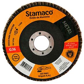 Disco Flap de 115mm com Grão 36 para Metal-STAMACO-7234