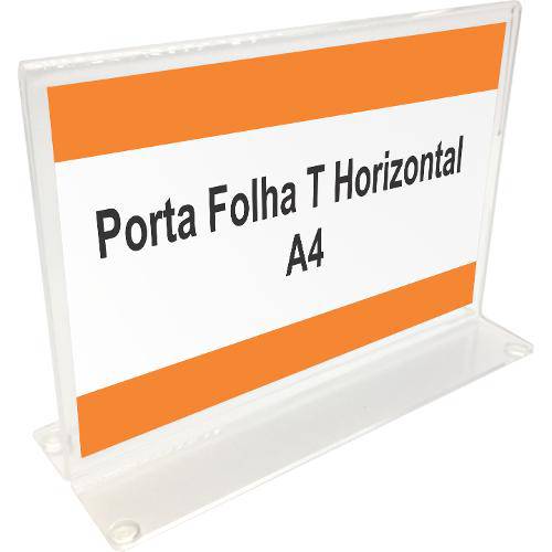 Display ou Porta Folha Horizontal T em Acrílico para Papel A4 (30 X 21 )