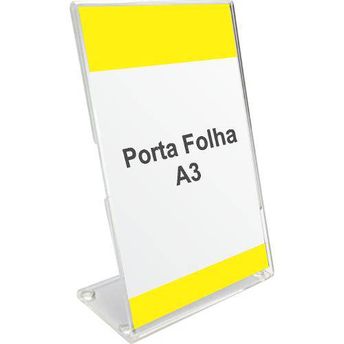 Display ou Porta Folha L em Acrílico para Papel A3