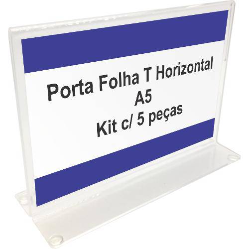 Display ou Porta Folha T Horizontal em Acrílico para Papel 10 X 15 - Kit C/ 5 Peças
