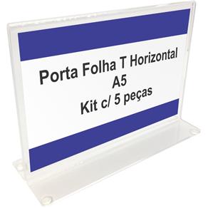Display ou Porta Folha T Horizontal em Acrílico para Papel 10 X 15 - Kit C/ 5 Peças