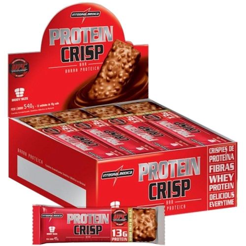 Display Protein Crisp Peanut Butter Integralmedica 12uni 540g