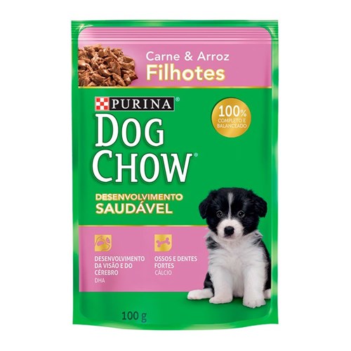 Dog Chow Sachê Filhotes Carne e Arroz - 100G