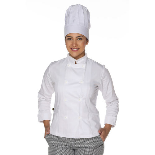 Dolmã Chef Feminino Duplo Abotoamento Branco