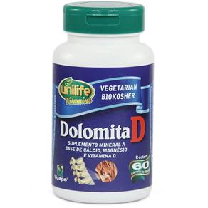 Dolomita com Vitamina D 950mg - Unilife - Natural - 60 Cápsulas