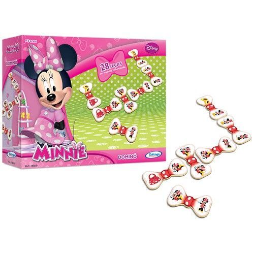 Dominó Minnie Disney 28 Peças em Madeira Xalingo