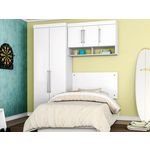 Dormitório de Solteiro 5 Portas Modena Branco - Lc Móveis