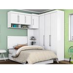 Dormitório de Solteiro 7 Portas Modena Branco - Lc Móveis