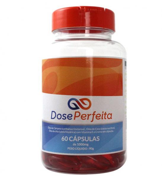 Dose Perfeita - Óleo de Cartamo, Óleo de Coco, Óleo de Chia, Vitamina e E Cromo em 60 Cápsulas de 1000mg