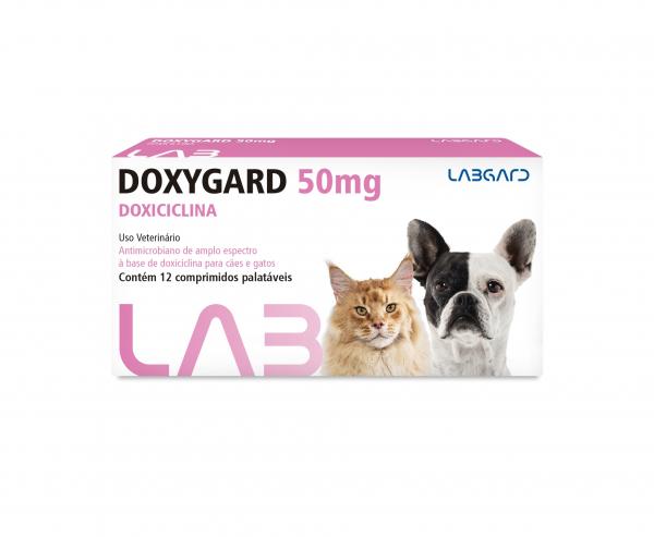 Doxygard 50 Mg Antimicrobiano para Cães e Gatos Labgard 12 Comprimidos