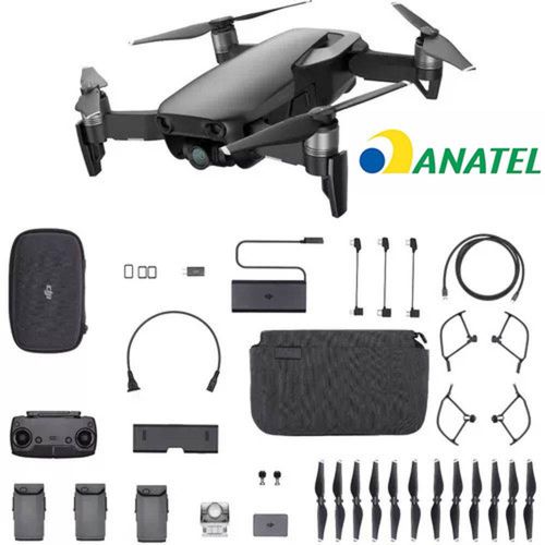 Drone Dji Mavic Air Fly More Combo 3 Bat Anatel Preto