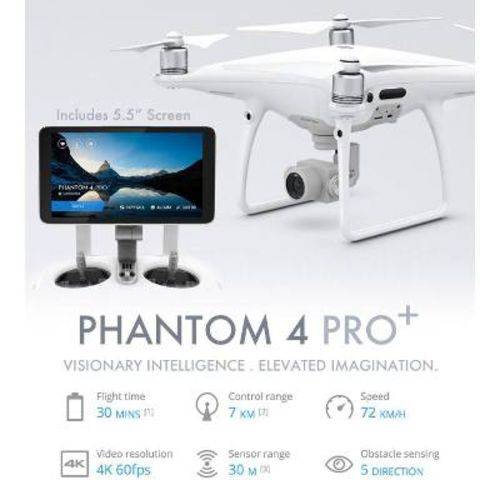 Drone DJI Phantom 4 Pro+ Controle com Tela de 5.5 Polegadas