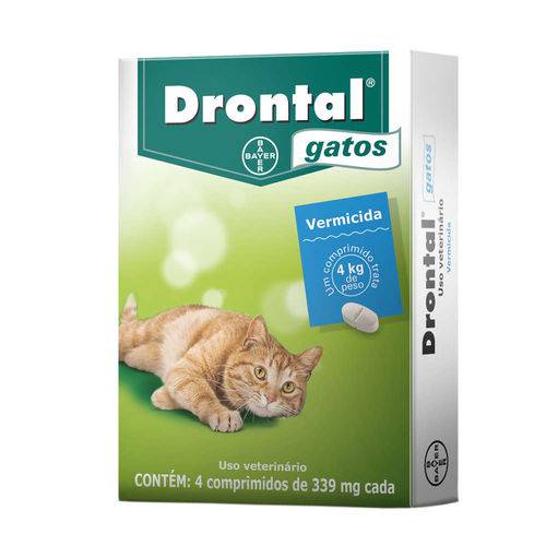 Vermífugo Drontal para Gatos 4 Comprimidos