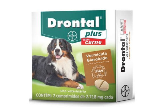 Drontal Plus Cães 35kg Sabor Carne 2 Comprimidos - Bayer