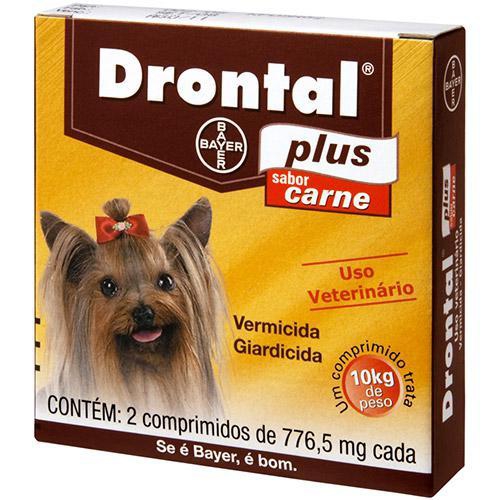 Drontal Plus Sabor Carne- 2 Comprimidos - Cães Até 10Kg - Bayer