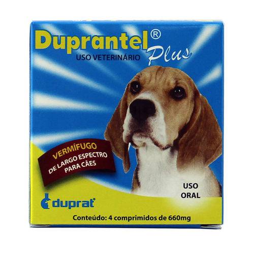 Tudo sobre 'Duprantel Plus Vermífugo Cães 10kg 4 Comprimidos - Duprat'