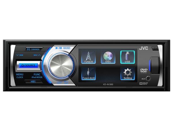 DVD Automotivo JVC KD-AV300 Tela 3” 40 Watts RMS - Entradas para Câmera de Ré USB Auxiliar
