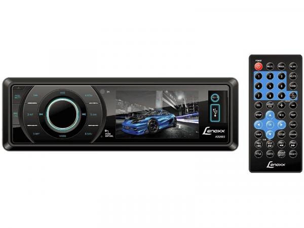 DVD Automotivo Lenoxx AD 2603 Tela 3 60 Watts RMS - Entradas para Câmera de Ré USB Auxiliar Frontal
