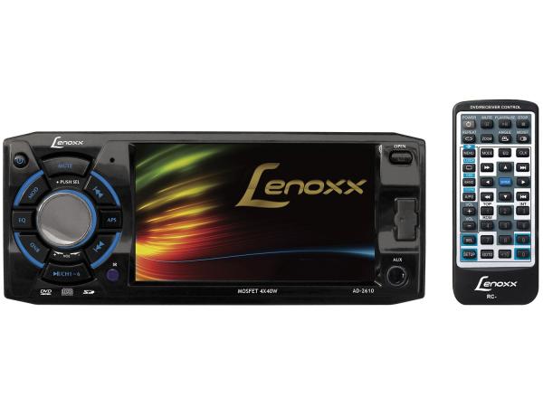 DVD Automotivo Lenoxx AD 2610 Tela LCD 4:3 - 60 Watts RMS Entradas para Câmera de Ré USB
