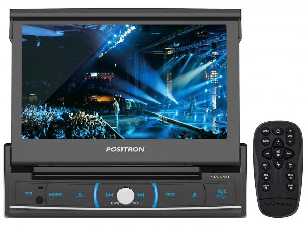 DVD Automotivo Pósitron SP6320 BT Tela LCD 7” - Retrátil Touch Bluetooth 80 Watts RMS Entrada USB