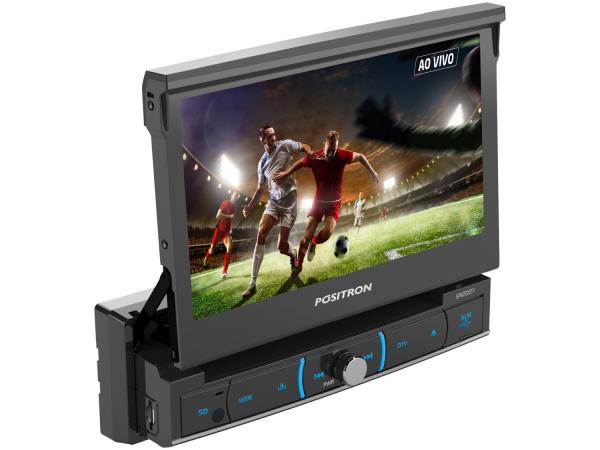 DVD Automotivo Pósitron SP6720 LCD TV 7” Retrátil - Touch Bluetooth 80W RMS Entrada Câmera de Ré USB