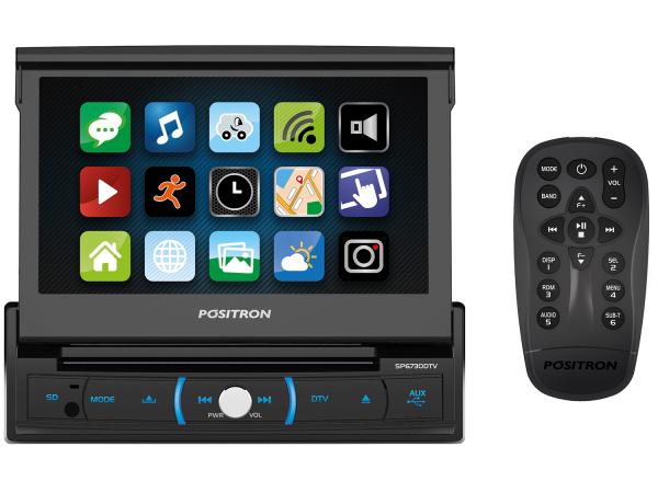 DVD Automotivo Pósitron SP6730DTV LCD 7” - Retrátil Touch Bluetooth 4x20 Watts RMS