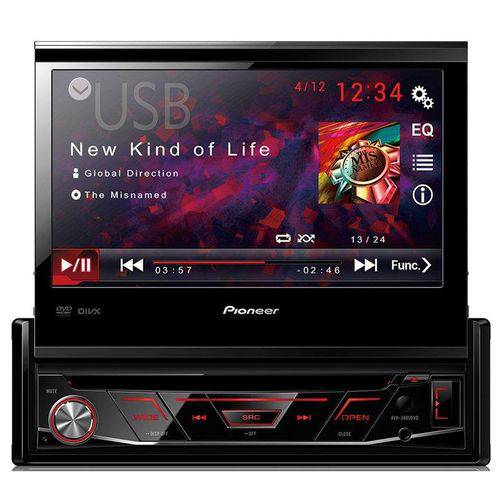DVD Automotivo Retrátil Pioneer AVH-3880DVD, Tela 7” Touch Screen, USB