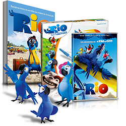 DVD Duplo Rio - Exclusivo + Boneca Jade - Grow + Livro - Rio + Blopens Rio - Grow + Boneco Blu - Grow + Boneco Blu que Fala - Grow