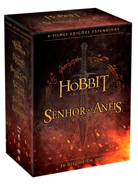 DVD o Hobbit + o Senhor dos Anéis - Edições Estendidas (36 DVDs) - Coleção Terra Média - 1